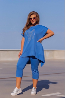 Жіночий костюм лосини та туніка колір джинс