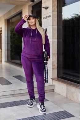 Жіночий костюм велюровий колір фіолетовий