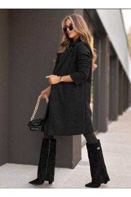 Жіноче демісезонне пальто чорного кольору