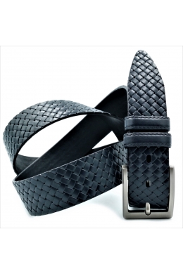 Шкіряний ремінь темно-синій