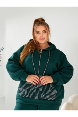 Жіночий теплий спортивний костюм двійка колір пляшка