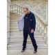Чоловічий теплий спортивний костюм колір темно-синій