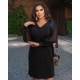 Трикотажне жіноче плаття з шифоновими рукавами чорного кольору