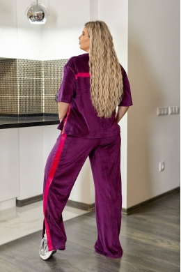 Жіночий велюровий костюм двійка фіолетового кольору
