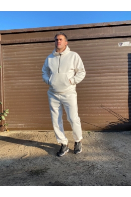 Чоловічий флісовий костюм двійка колір молочний