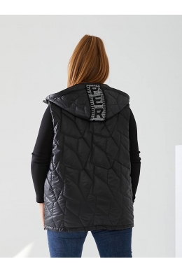 Жіноча жилетка з капюшоном колір чорний