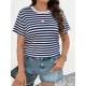 Жіноча футболка колір темно-синя смужка