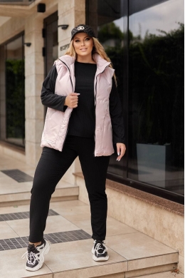 Жіноча жилетка з капюшоном колір рожевий