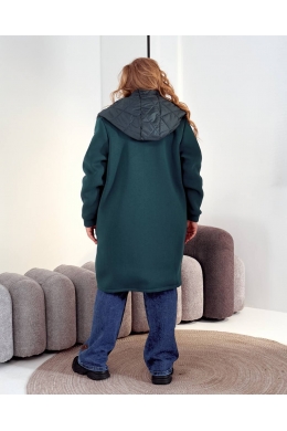 Жіночий демісезонний теплий кардиган смарагдового кольору