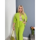 Жіночий костюм двійка з льону салатового кольору