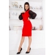 Жіночий костюм із класичною спідницею з жилетом червоного кольору