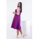 Жіноча сукня зі вставками із принтованого шифону фіолетова