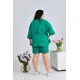 Жіночий костюм двійка з шортами колір зелений