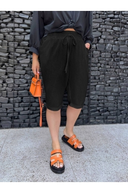 Жіночі льняні шорти колір чорний