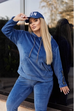 Жіночий велюровий костюм колір джинс