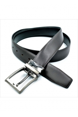 Ремінь чоловічий двосторонній Чорний коричневий