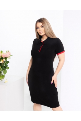 Жіноче плаття поло із двонитки чорного кольору