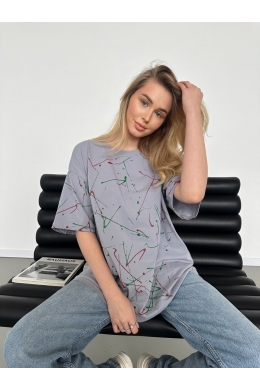 Жіноча базова футболка колір сірий