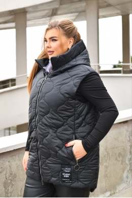 Жіноча жилетка з капюшоном колір чорний