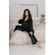 Жіноча піжама-трійка колір чорний