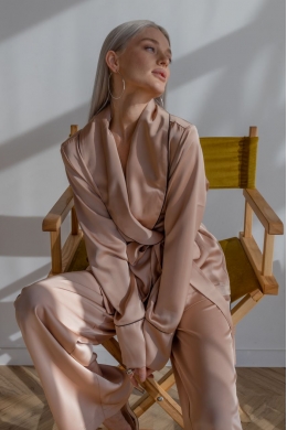 Костюм в піжамному стилі Estelle пудровий