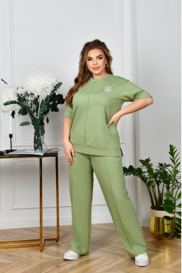 Жіночий прогулянковий костюм-двійка колір фісташка