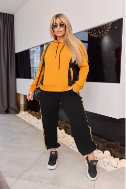 Жіночий костюм двійка колір гірчиця-чорний