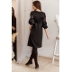 Жіноча сукня вільного крою з декоративними шнурками чорного кольору