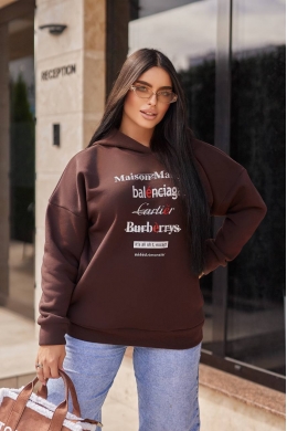 Жіноче тепле худі колір шоколад