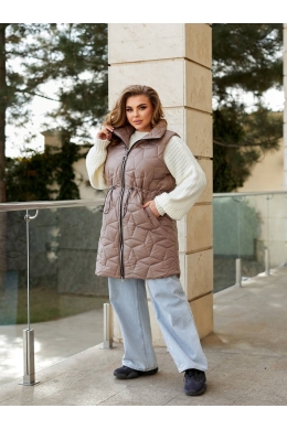 Жіноча жилетка без капюшона колір мокко