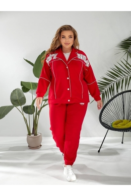 Жіночий прогулянковий костюм червоного кольору