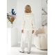 Жіночий вязаний прогулянковий костюм колір молочний