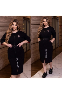 Жіноча сукня на блискавці та під пояс чорного кольору