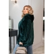 Жіноча кофта на змійці смарагдового кольору