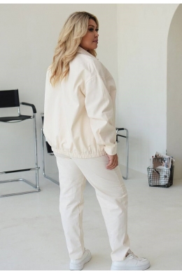 Жіночий джинсовий костюм двійка колір бежевий