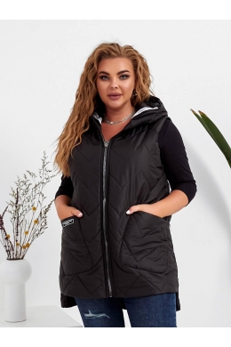 Жіноча жилетка з накладними кишенями чорного кольору