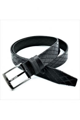 Шкіряний чоловічий ремінь чорний