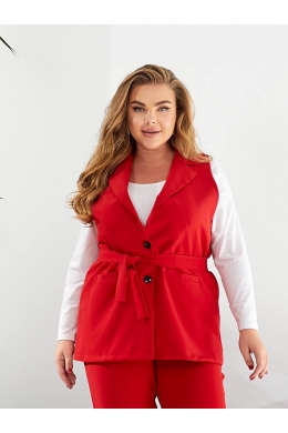 Жіночий костюм двійка жилет і штани колір червоний