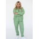Жіночий джинсовий костюм двійка колір оливка