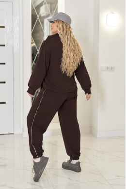 Жіночий стильний костюм двійка кольору шоколад
