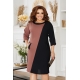 Жіноча двокольорова вільна сукня кольору чорнийкапучіно