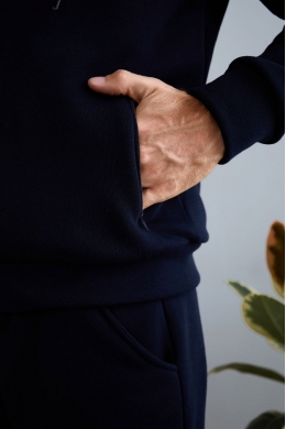 Чоловічий теплий спортивний костюм колір темно-синій