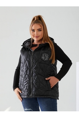 Жіноча жилетка з капюшоном колір чорний