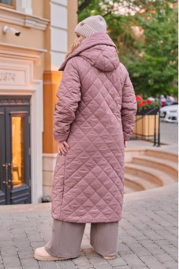 Жіноча тепла куртка з капюшоном колір капучіно