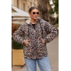 Жіноча кофта на хутрі колір коричневий принт лео