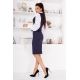 Жіночий костюм із класичною спідницею та жилетом синього кольору