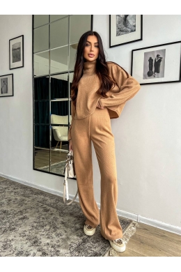 Жіночий костюм двійка з ангорою колір кемел