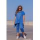 Жіночий костюм лосини та туніка колір джинс