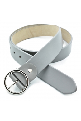 Шкіряний жіночий ремінь Сірий