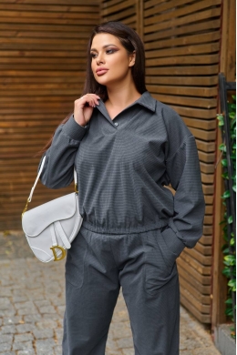 Жіночий костюм-двійка колір графіт